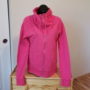 Pink H&M cowl neck zip up Sz 38